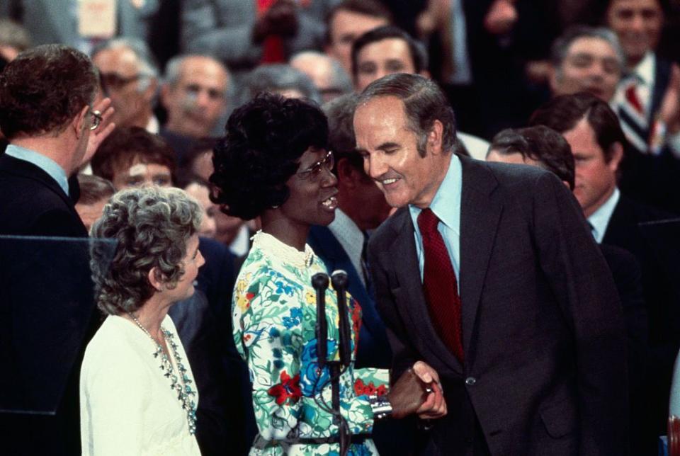 <p>Also at the Democratic National Convention, Chisholm congratulated Senator George McGovern after he won the Democratic presidential nomination. Republican Richard Nixon ended up defeating McGovern in the general election. </p>