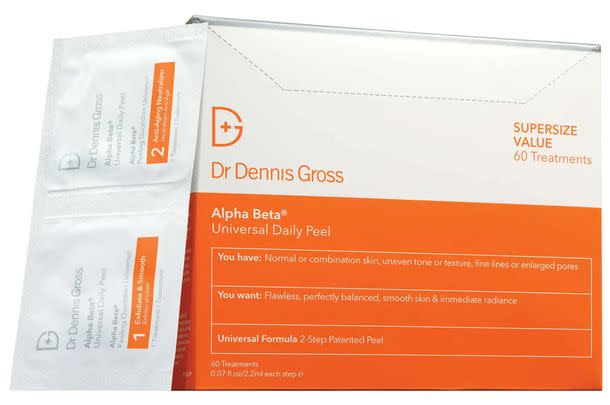 A value-sized box of Dr. Dennis Gross Alpha Beta Universal daily peel