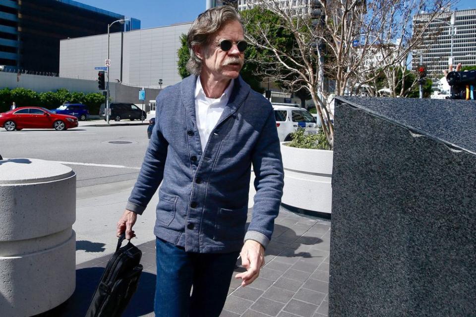 William H. Macy outside Los Angeles courthouse on Tuesday