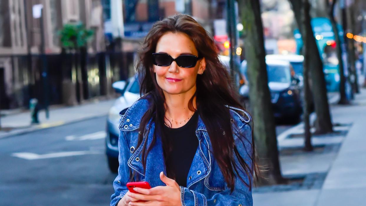 new york, new york march 25 katie holmes is seen on march 25, 2024 in new york city photo by raymond hallgc images