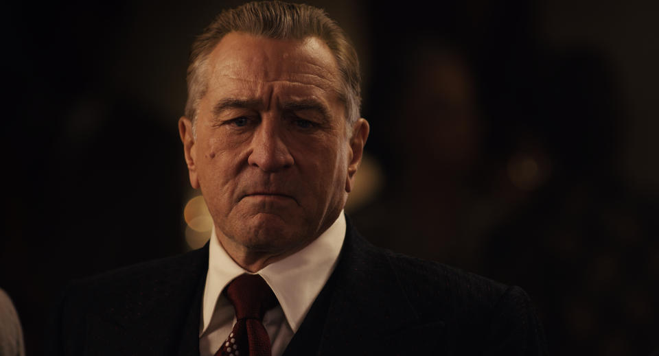 Frank Sheeran (Robert De Niro) has conflicting loyalties in The Irishman. Â© 2019 Netlfix US, LLC. All rights reserved. 