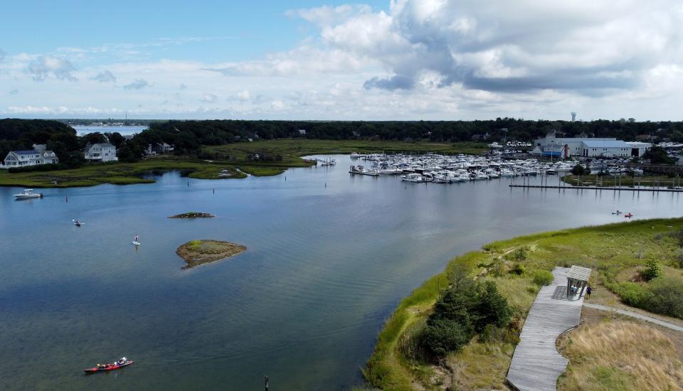 Bass River Park is located just off Route 28 and overlooks the waterway.