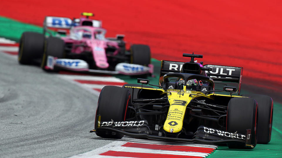 Daniel Ricciardo and Lance Stroll, pictured here racing at the Styrian Grand Prix.