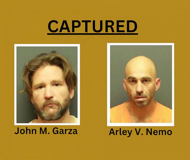 PHOTO: John Garza and Arley Nemo are back in custody after they allegedly escaped from jail by tunneled through a cell wall, authorities said. (Via Sheriff's Office of City of Newport News)