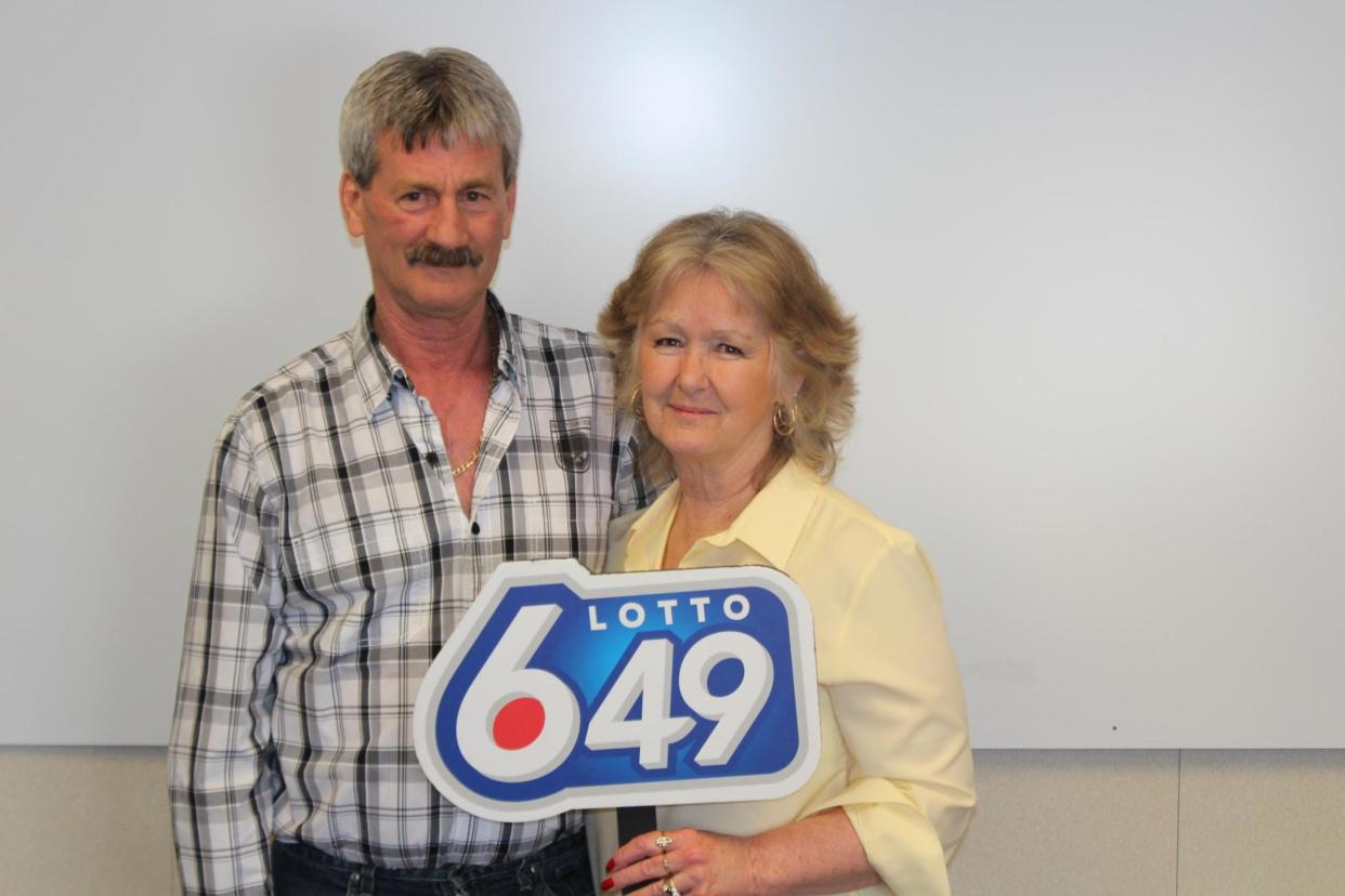 Triumph: Barbara and Douglas Fink celebrated their biggest jackpot by far: West Canada Lottery Corporation