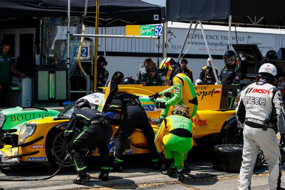 52 inter europol by pr1 mathiasen motorsports, oreca lmp2 07, lmp2 nick boulle, tom dillmann, pit stop