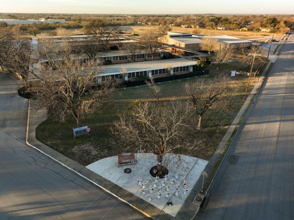 Robb Elementary School sits empty in Uvalde on Thursday.