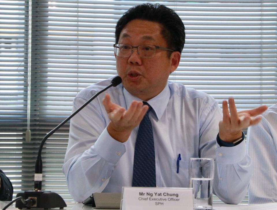 Singapore Press Holdings CEO Ng Yat Chung address reporters at a media conference on 11 October, 2017. PHOTO: Dhany Osman/Yahoo News Singapore