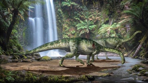 <span class="caption">Reconstruction of the bite wound affecting the shoulder of our herbivorous dinosaur.</span> <span class="attribution"><span class="source">Zongda Zhang/Lida Xing</span>, <a class="link " href="http://creativecommons.org/licenses/by-sa/4.0/" rel="nofollow noopener" target="_blank" data-ylk="slk:CC BY-SA;elm:context_link;itc:0;sec:content-canvas">CC BY-SA</a></span>