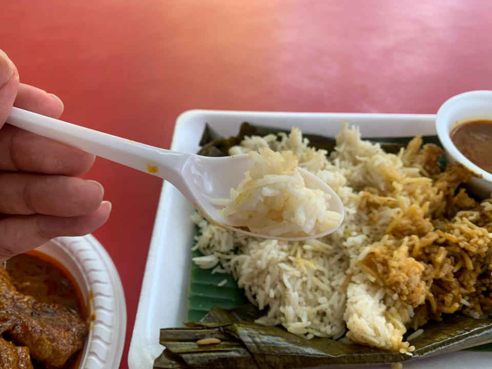 Bamboo Nasi Rendang - close up of rice