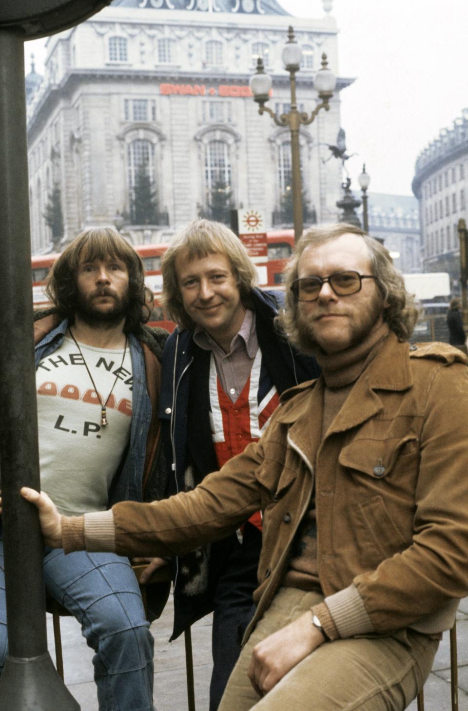 UNITED KINGDOM - JANUARY 01:  Photo of Tim BROOKE-TAYLOR and GOODIES and Bill ODDIE and Graeme GARDEN; L-R: Bill Oddie, Tim Brooke-Taylor, Graeme Garden  (Photo by David Redfern/Redferns)