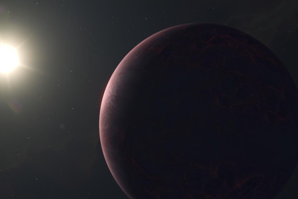 Hot exoplanet with star, illustration.