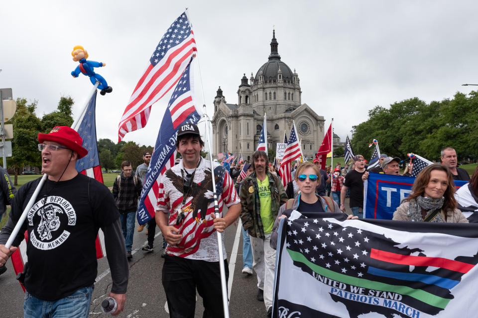 Pro-Trump Patriot March To Minnesota State Capital