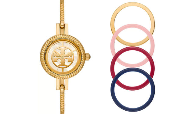 Tory Burch Reva Watch, Two-tone Stainless Steel/ivory, 36 Mm in Metallic