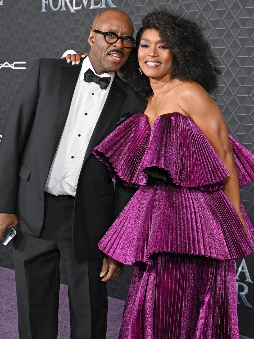 Courtney B. Vance and Angela Bassett attend Marvel Studios' "Black Panther 2: Wakanda Forever" Premiere at Dolby Theatre on October 26, 2022 in Hollywood, California