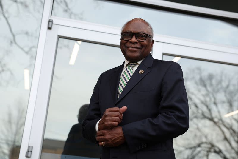 U.S. Representative Jim Clyburn (D-SC) stands for a portrait before the South Carolina Democratic presidential primary in Columbia, South Carolina