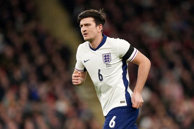 England’s Harry Maguire during an international friendly against Brazil at Wembley