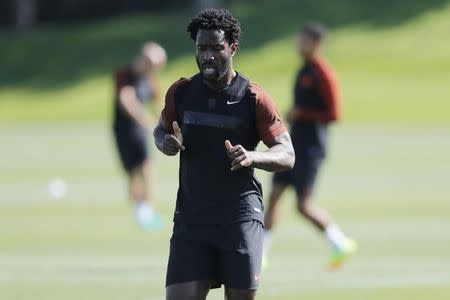 Football Soccer Britain - Manchester City Training - City Football Academy - 23/8/16 Manchester City's Wilfried Bony during training Action Images via Reuters / Carl Recine Livepic