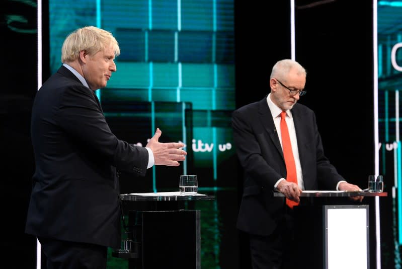 First televised head to head debate between Johnson and Corbyn ahead of election