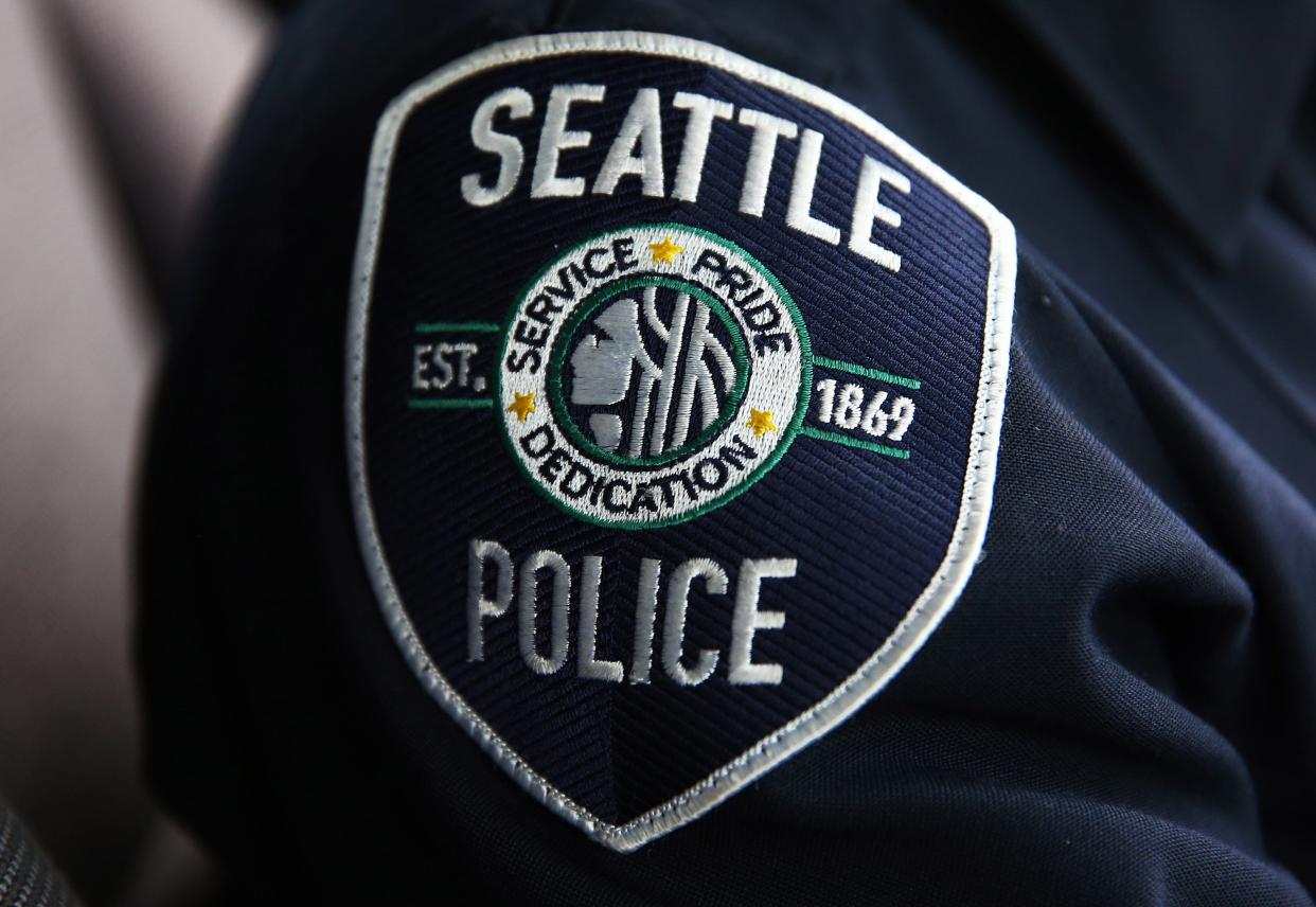 A Seattle Police Department badge