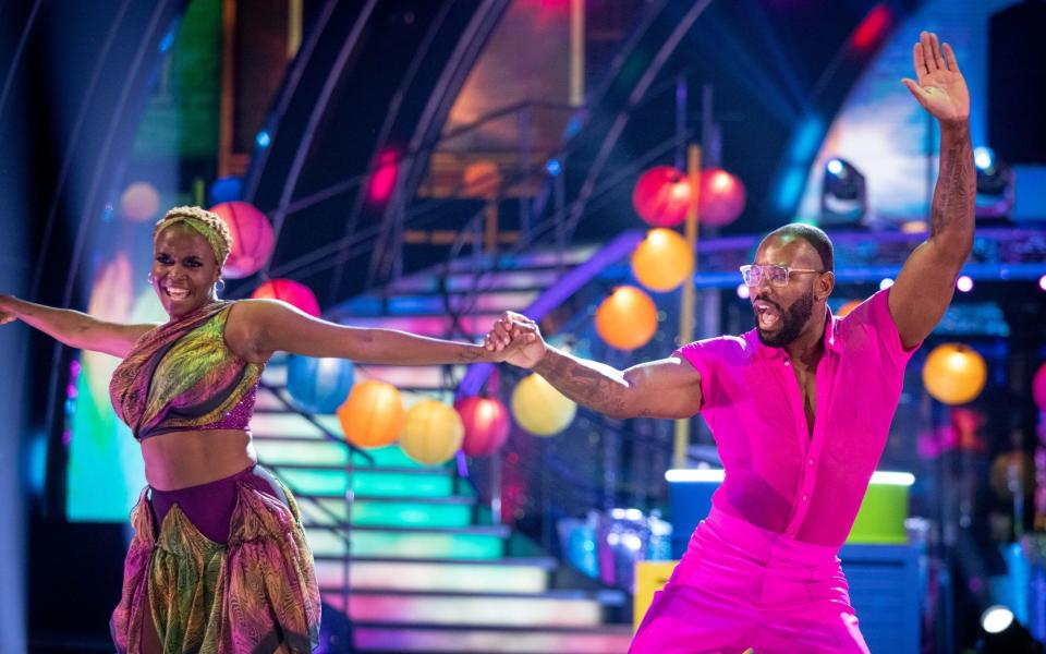 Oti Mabuse and Ugo Monye during the dress run for the first episode of Strictly Come Dancing 2021 - PA