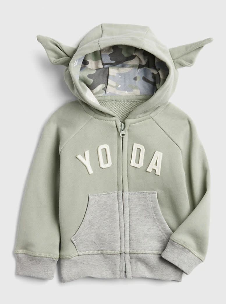 You can't forget about the little ones. This hoodie is meant for those who are only a couple of months old to two-year-olds. Now, they can actually be a <i>baby</i> Yoda, with a hood that features those famous ears. <a href="https://fave.co/3fSL8Qw" target="_blank" rel="noopener noreferrer">Find it for $40 at Gap</a>.