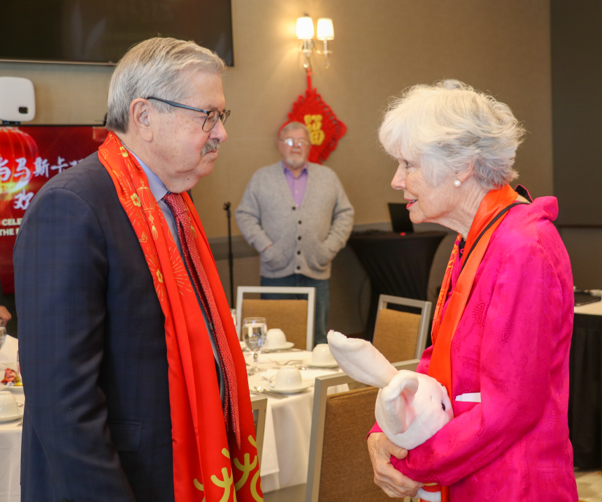 Former Iowa Gov. Terry Branstad (who served as U.S. Ambassador to China (2017-20) spoke with Sarah Lande at the Muscatine Chinese New Year event last February.