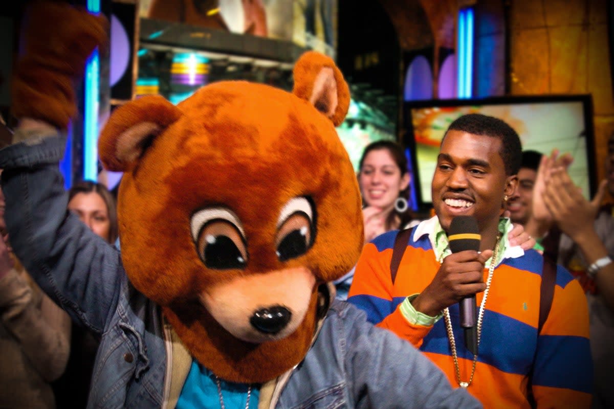 ‘The College Dropout’ positioned Kanye as an awkward polo-clad Peter Parker next to the alpha supermen who dominated the rap game at the time (Getty/WireImage)