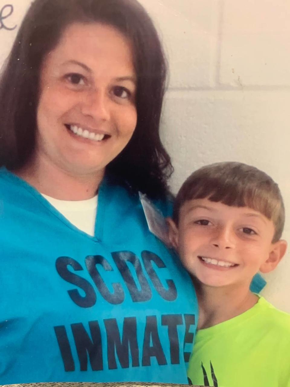 Kerrie Wilson with her youngest son. Wilson was incarcerated on a law meant to deal with drug traffickers despite having no previous record.