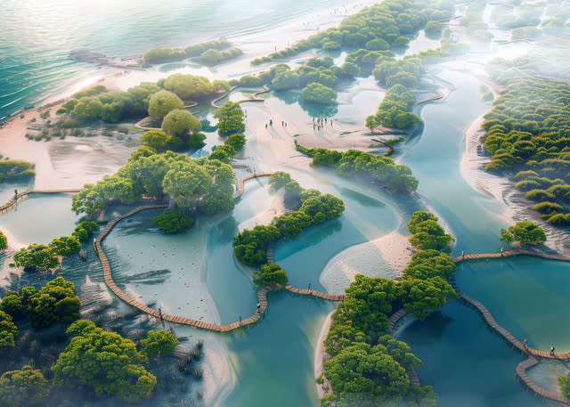 Dubai Unveils World’s Biggest Beach Project Turning 45 Miles Of Coast Into Mangrove Reefs