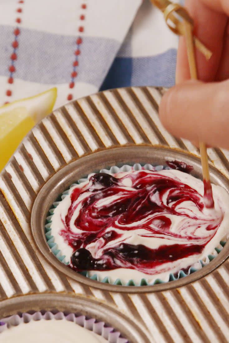 Lemon Blueberry Mini Cheesecakes