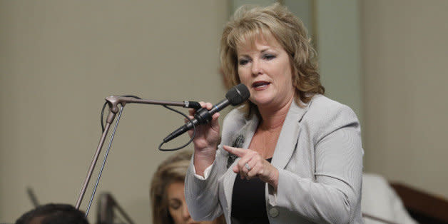 Assemblywoman Shannon Grove, R-Bakersfield, was one of several Republicans calling for lawmakers to reject a measure to overhaul California's enterprise zone program, during the Assembly session at the  Capitol Thursday, June 27, 2013, in Sacramento, Calif.  The measure AB93 by Assemblyman Bob Blumenfield, D-Woodland Hills, and supported by Gov. Jerry Brown,  failed to pass on the two initial attempts, but was passed on the third vote. (AP Photo/Rich Pedroncelli) (Photo: )