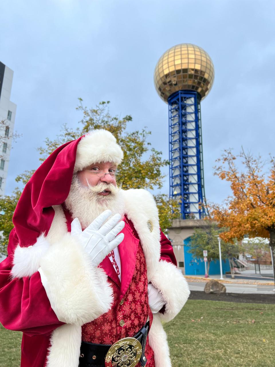 Santa says he always knows how to find Knoxville − just look for the Sunsphere, easily visible from his sleigh. He’s a big fan of the city’s holiday festivities. Oct. 13, 2023