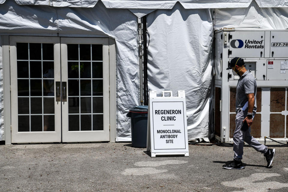 Florida Governor Ron DeSantis announced the opening of the Covid-19 antibody treatment site, as cases and hospitalisations spike in Florida. Source: Getty Images