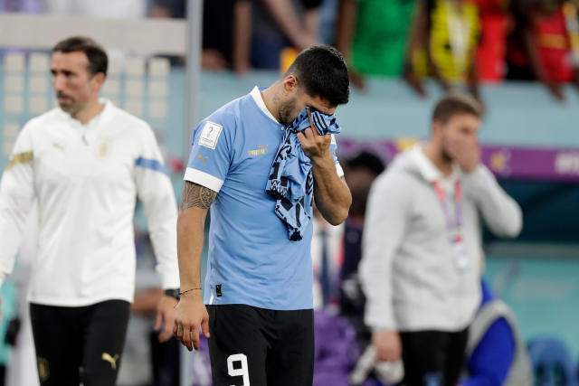 Tears for Suarez! Uruguay fall at group stages after Portugal fail