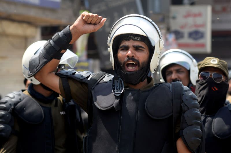 Protest by the supporters of the banned Islamist political party Tehrik-e-Labaik Pakistan (TLP) in Lahore