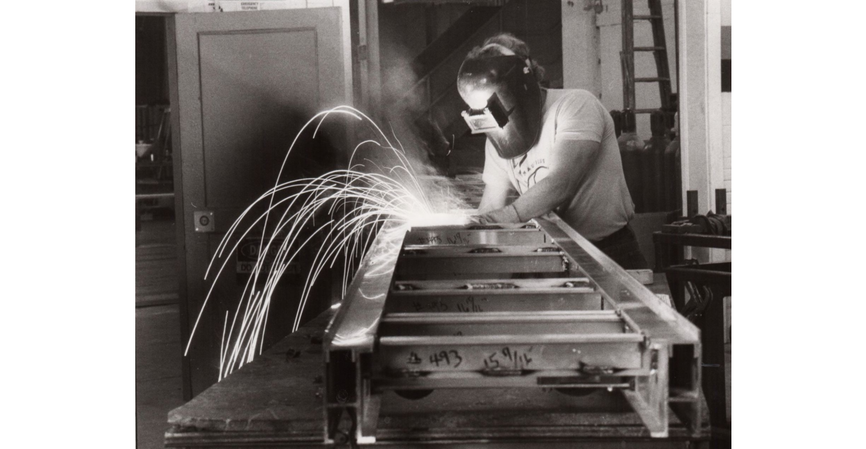 In this file photograph, an employee works at the Jeter Systems Corporation, which was located in a former Firestone building on Firestone Parkway in Akron.