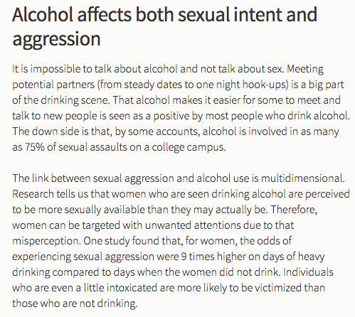 Stanford's student affairs page on "female bodies and alcohol" is a victim-blaming mess