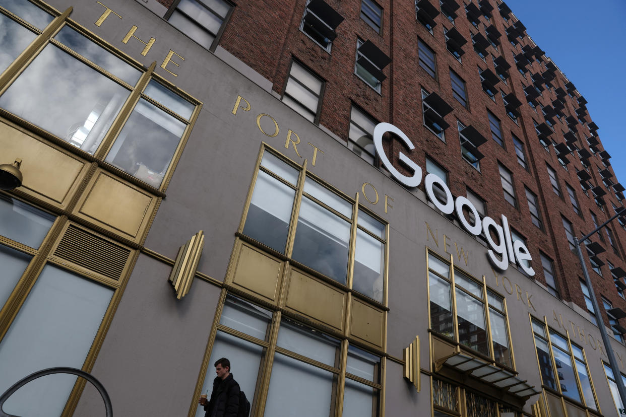 A Google LLC logo is seen at the Google offices in the Chelsea section of New York City, U.S., January 20, 2023.  REUTERS/Shannon Stapleton