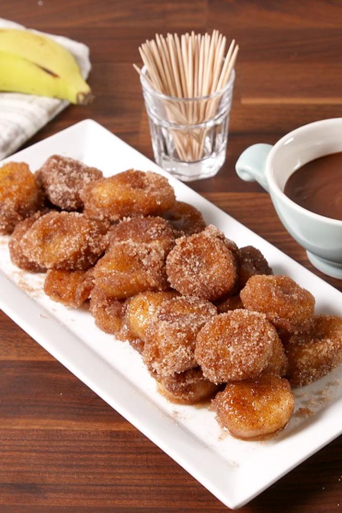<p>Does it get any better than low-carb churros?!</p><p>Get the recipe from <a href="https://delish.com/cooking/recipe-ideas/recipes/a51527/churro-banana-bites-recipe/" rel="nofollow noopener" target="_blank" data-ylk="slk:Delish;elm:context_link;itc:0" class="link ">Delish</a>.</p>