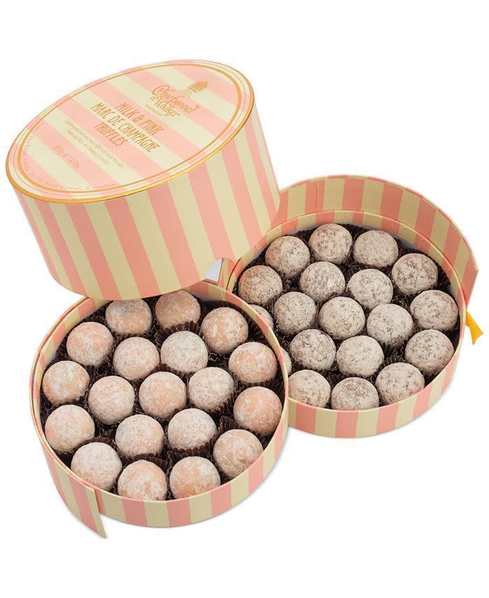 21) Milk and Pink Marc de Champagne Truffles