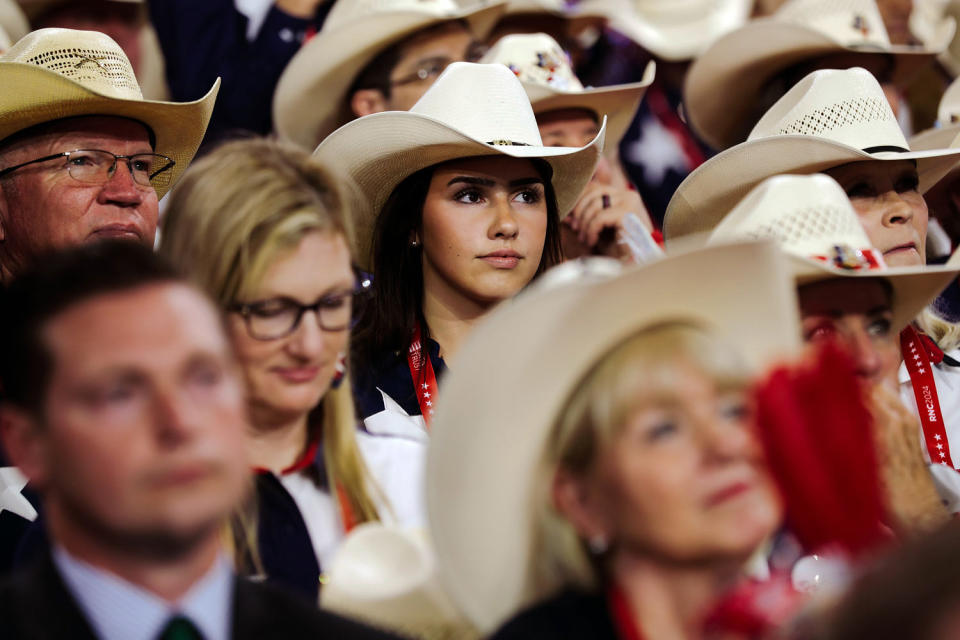 Attendees in cowboy hats (Mustafa Hussain for NBC News)