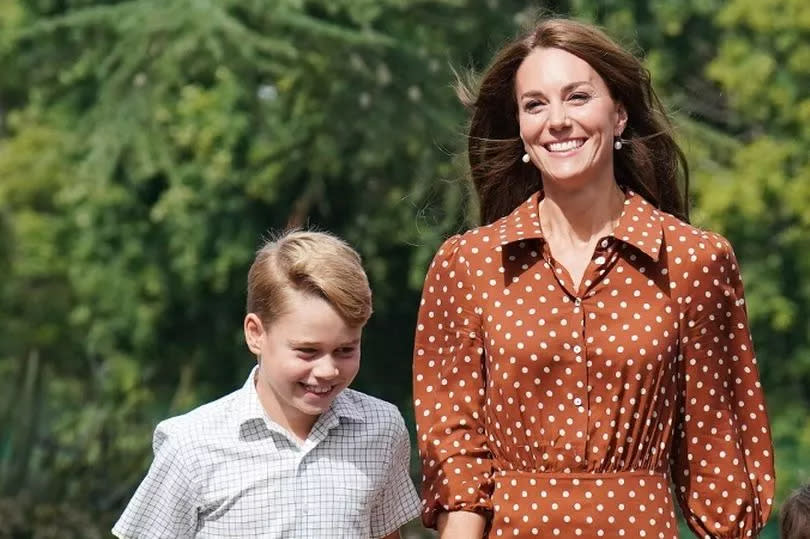 Prince William, Princess Kate Middleton and their children at Lambrook School, near Ascot in Berkshire