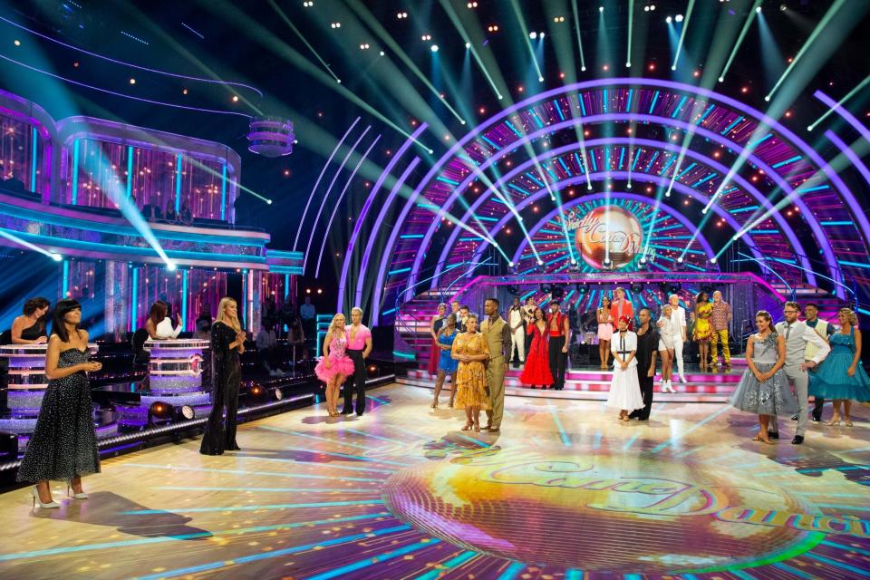 Couples on the dancefloor during Saturday's live show (Guy Levy/BBC/PA Wire)