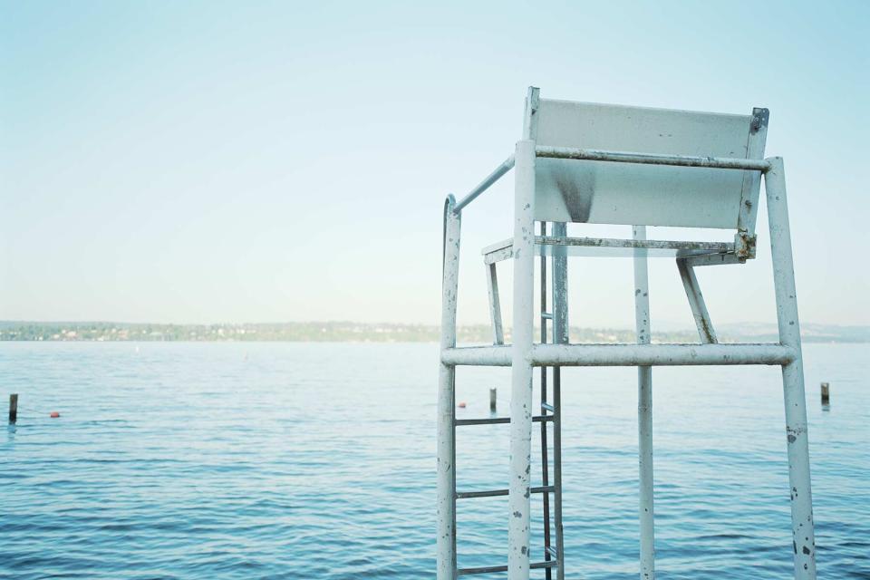 Lifeguard chair at Madison Park, Seattle, Washington