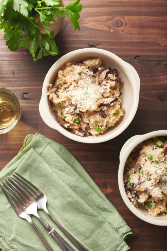 <p>Katie Workman</p><p>The Instant Pot makes creamy risotto super simple to make and also faster than you would imagine, and it's fun to play with a new appliance with the kids. This version has savory mushrooms, bright green peas and a nice amount of Parmesan.</p><p><strong>Get the recipe: <a href="https://themom100.com/recipe/instant-pot-mushroom-risotto/" rel="nofollow noopener" target="_blank" data-ylk="slk:Instant Pot Mushroom Risotto;elm:context_link;itc:0;sec:content-canvas" class="link rapid-noclick-resp">Instant Pot Mushroom Risotto</a></strong></p>