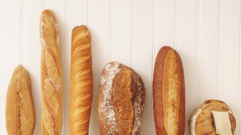 bread loaves lined up