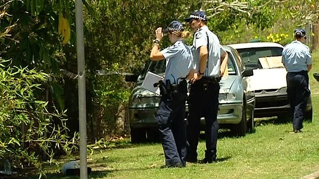 Police investigate the scene of the tragedy. Source: 7News.