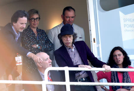 Cricket - England v India - Fifth Test - Kia Oval, London, Britain - September 7, 2018 Mick Jagger watches the match from the stands Action Images via Reuters/Paul Childs