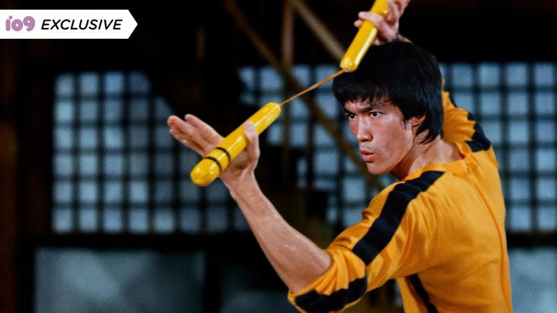 Bruce Lee in his iconic yellow outfit